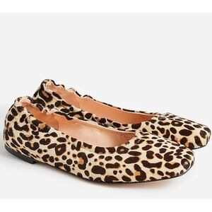 J. CREW Anya Scrunchie Ballet Flat in Calf Hair, Sz 7.5